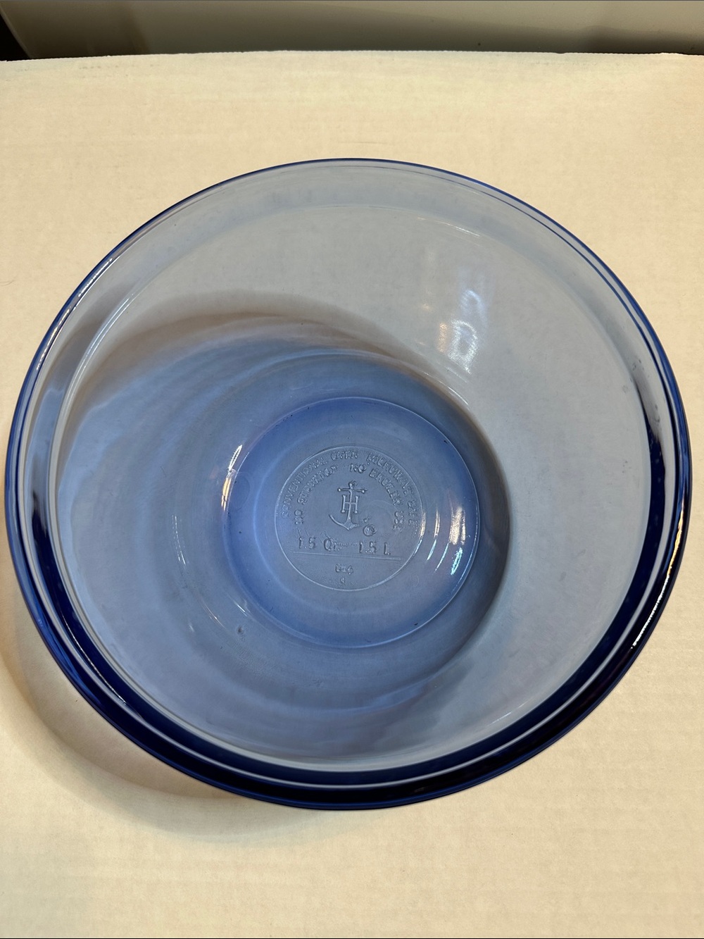 Anchor Hocking Blue Glass Serving Bowl